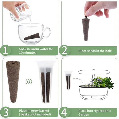 50pcs Seed Root Growth Sponges – Soilless Seedling Starter Plugs for Hydroponic Flowers and Plants