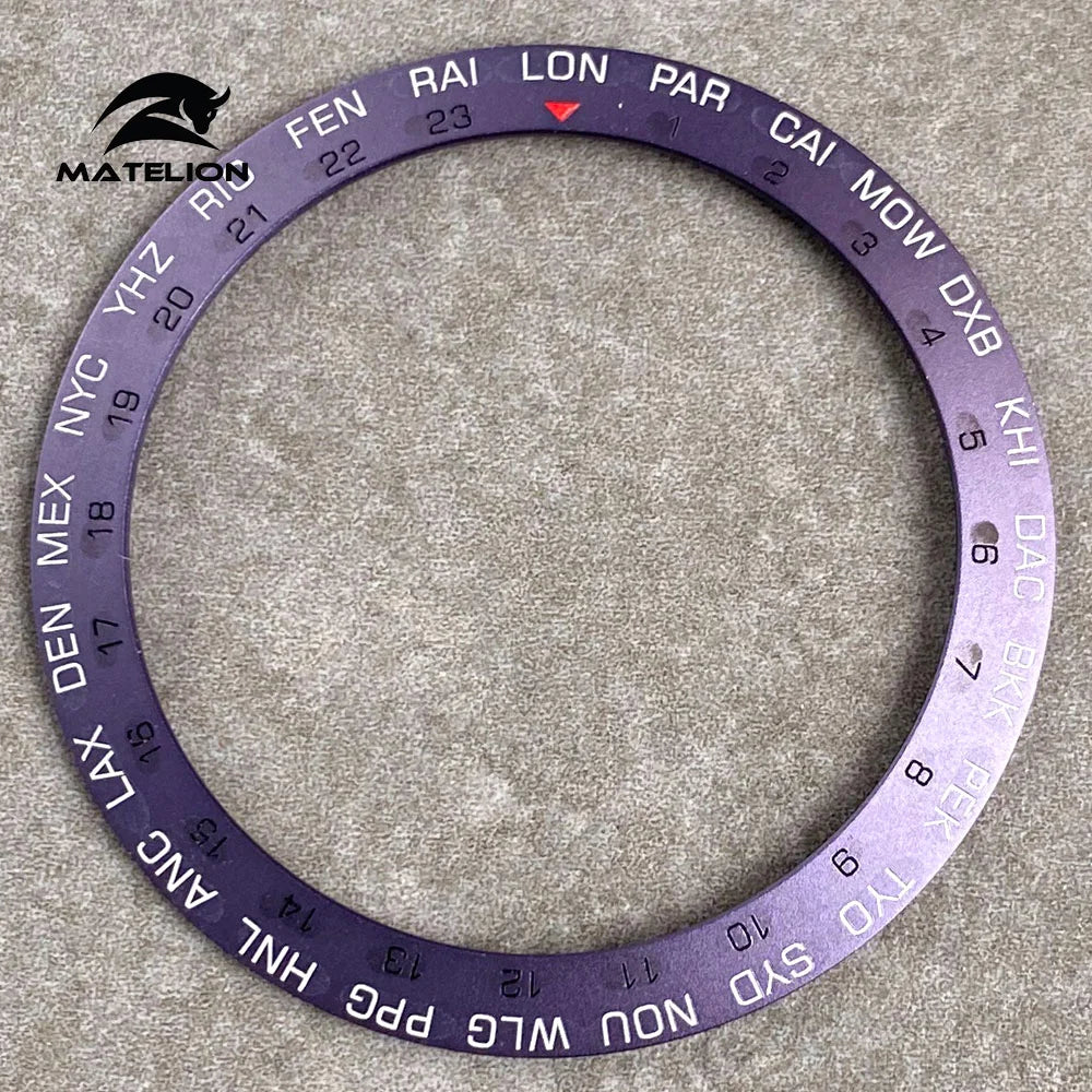 MATELION 38mm Ceramic Bezel Insert — Alloy Watch Ring for 40mm NH35/NH34 GMT Diving Watches