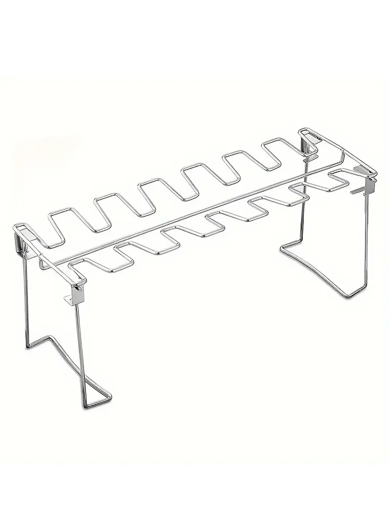 14-Slot Stainless Steel Chicken Leg Rack with Drip Tray – Heavy-Duty Grill & Smoker Wing/Drumstick Holder
