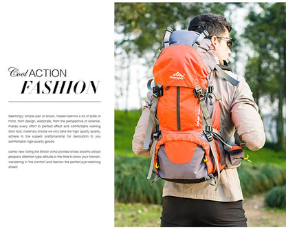50L Hiking & Camping Backpack — Waterproof Multi-Function Trekking Bag for Women & Men