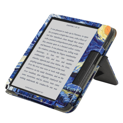 KOBO Libra 7" Leather Case – Hand Strap, Stand & Card Slot Cover for Libra Colour, Libra 2, Libra H2O (N428/N418/N873)