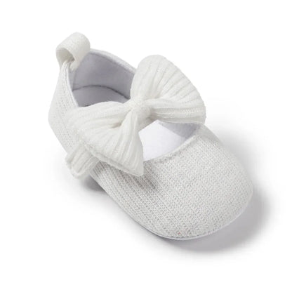 Meckior Baby Girl Shoes — Spring & Autumn Cotton Sole Moccasins with Bow, Anti-Slip First Walkers for Newborns & Toddlers