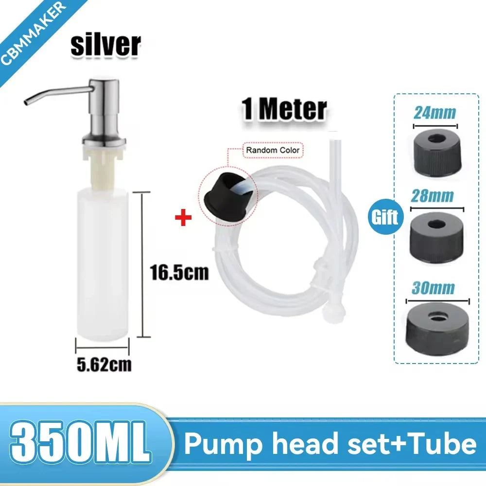 500ml Stainless Steel Liquid Soap Dispenser — Hand Press Pump Bottle for Kitchen Sink
