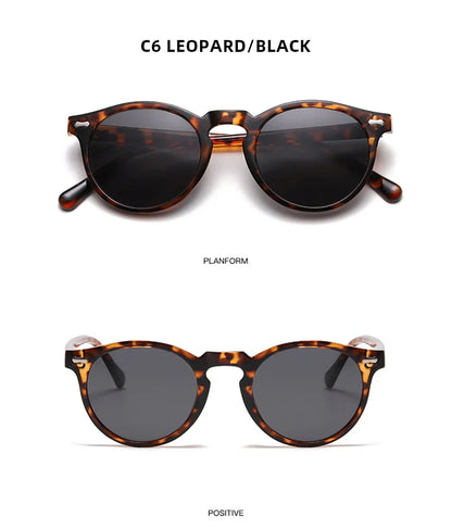 Retro Round Polarized Sunglasses – Vintage Fashion Shades for Men & Women, Driving Eyeglasses
