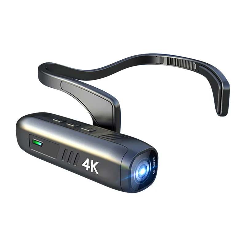 4K 30FPS Head-Mounted Camera — Wearable WiFi Camcorder with 120° Wide-Angle Lens, Anti-Shake & APP Control