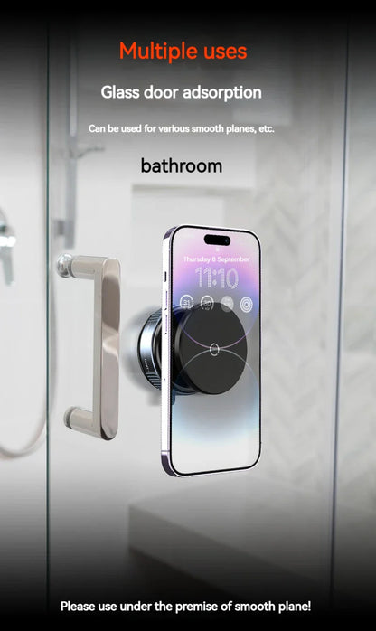 Vacuum Magnetic Car Phone Holder – Universal Suction Cup, Mirror & Shower Stand for iPhone 16/15/14/13/12 Pro Max, Samsung