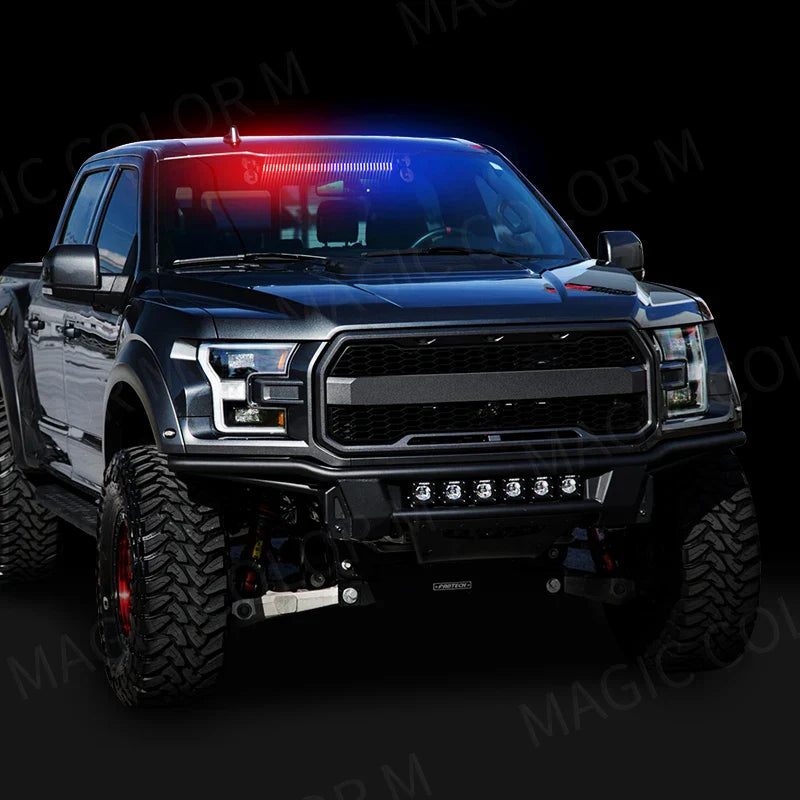 LED Strobe Police Lights - 80 LED Auto Emergency Grill Warning Lamp, Windshield Traffic Advisor Flashlight for Cars