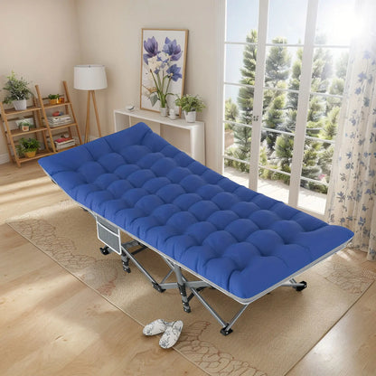 Folding Camping Cot – Portable Heavy Duty Outdoor Bed for Adults, Beach, RV, and Noon Break, 200KG Weight Capacity