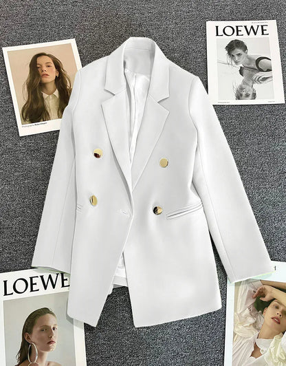2023 Women's Elegant Single Button Blazer – Slim Fit Long Sleeve Office Jacket for Autumn & Winter