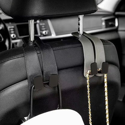 Car Headrest Hooks for Bags – Seat Back Organizer Holder Clips for Auto Storage and Fastening