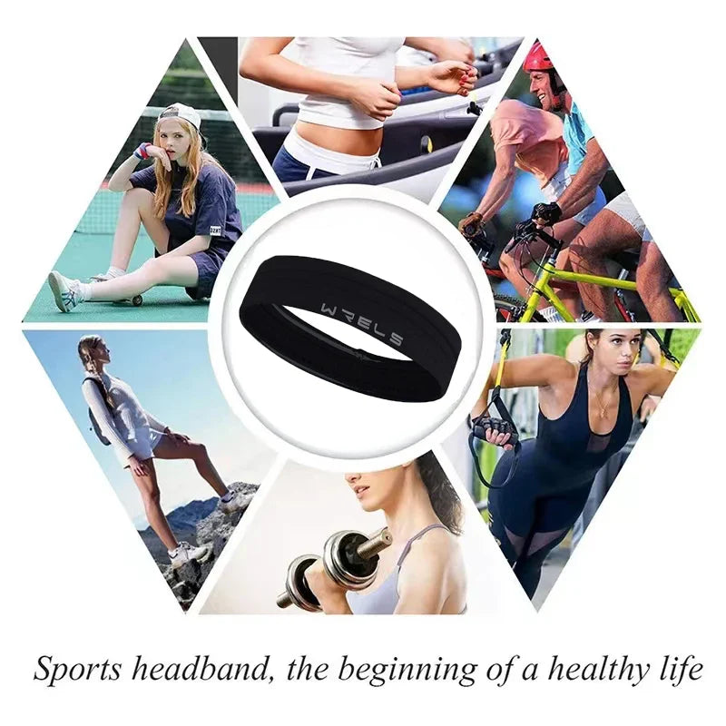 Elastic Sports Headbands – Sweat Absorbing Quick-Dry Anti-Slip Breathable Workout Headband for Yoga, Running & Gym