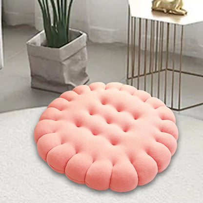 Biscuit-Shaped Decorative Cushion – Comfy Seating Pillow for Balcony & Gift Idea