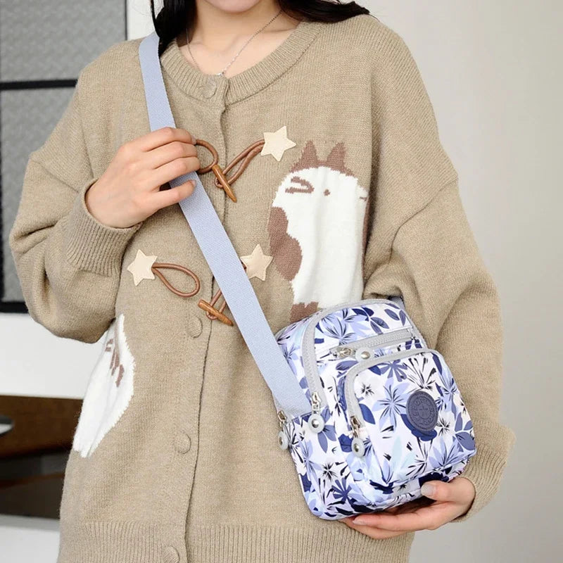 Fashion Oxford Cloth Crossbody Shoulder Bag - Waterproof Multi-Pocket Women’s Mobile Phone Storage Handbag