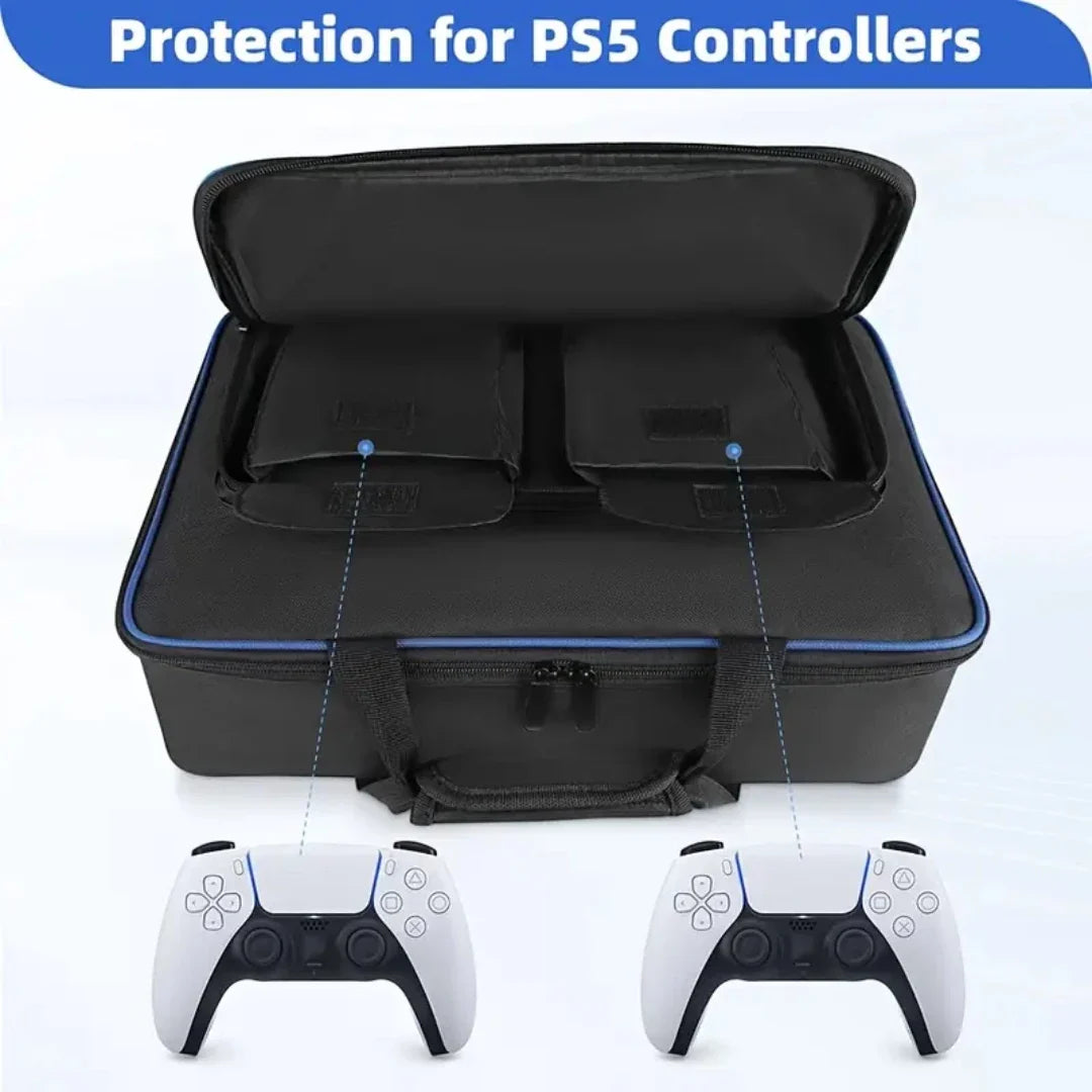 PS5 Carrying Case - Large Capacity Travel Bag with Protective Storage for PS5 Console and Controller, Compatible Design