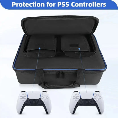 PS5 Carrying Case - Large Capacity Travel Bag with Protective Storage for PS5 Console and Controller, Compatible Design