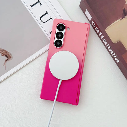 Magnetic Magsafe Wireless Charging Case — Gradient Liquid Silicone Bumper for Samsung Galaxy Z Fold 3-7