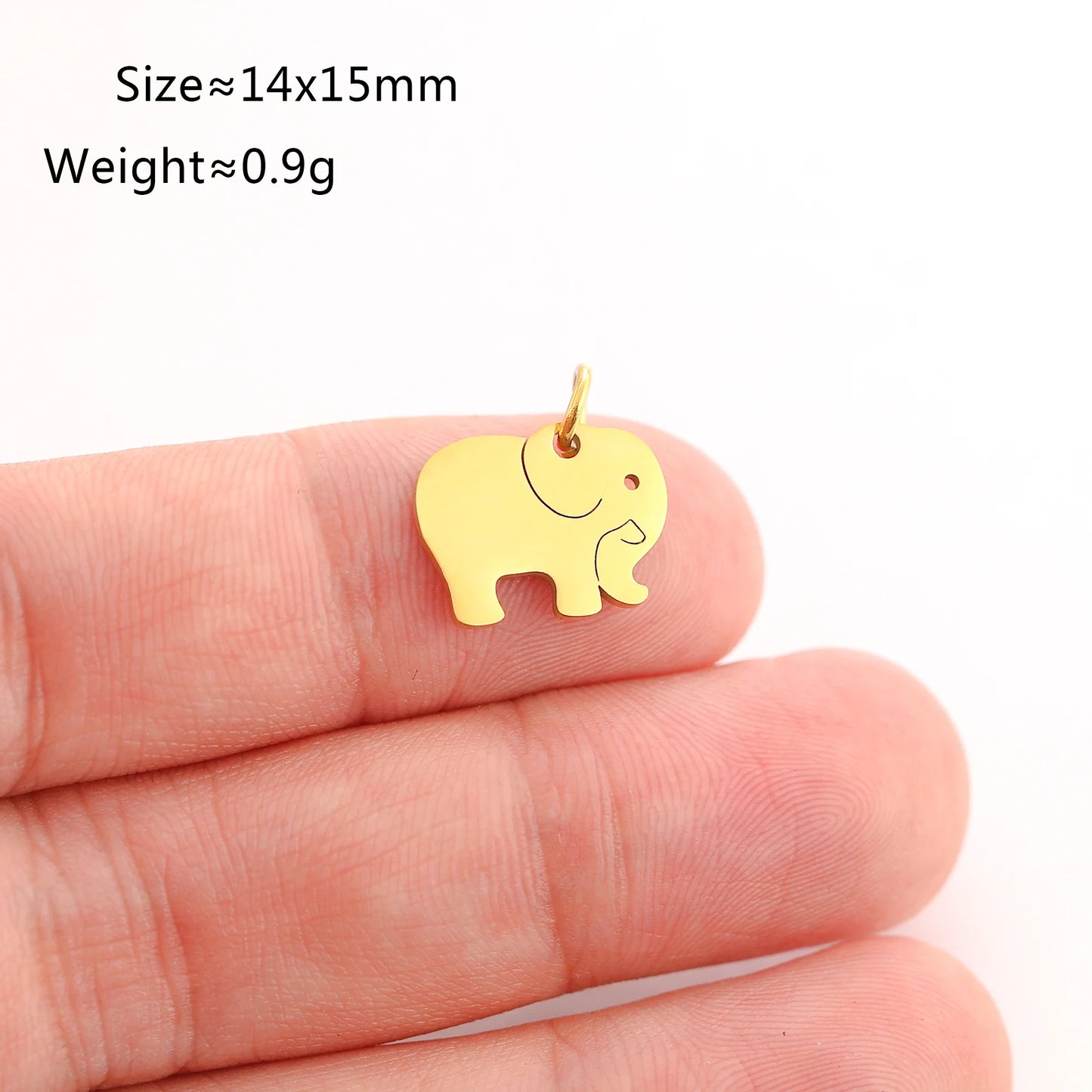 5PCS Animal Claw Charms Set – Stainless Steel Cat, Elephant, Hummingbird & Yoga DIY Pendants for Necklaces & Earrings