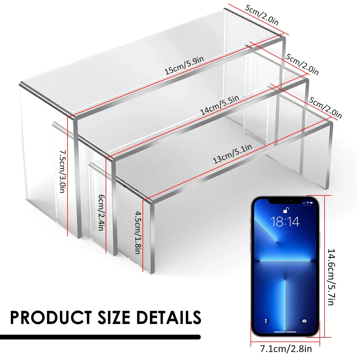 3/6/9PCS Acrylic Display Stand — Transparent Organizer for Perfume, Dolls & Jewelry