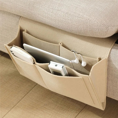 Felt Bedside Storage Organizer - Couch and Bed Caddy with Pockets for TV Remote Control and More