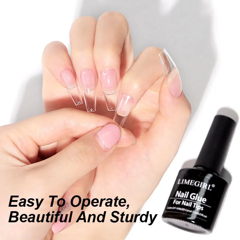 Limegirl Nail Tips Glue Gel 7.5ml - UV Gel for False Nails, Manicure & Hybrid Gellac Multi-Function Strong Gel Polish