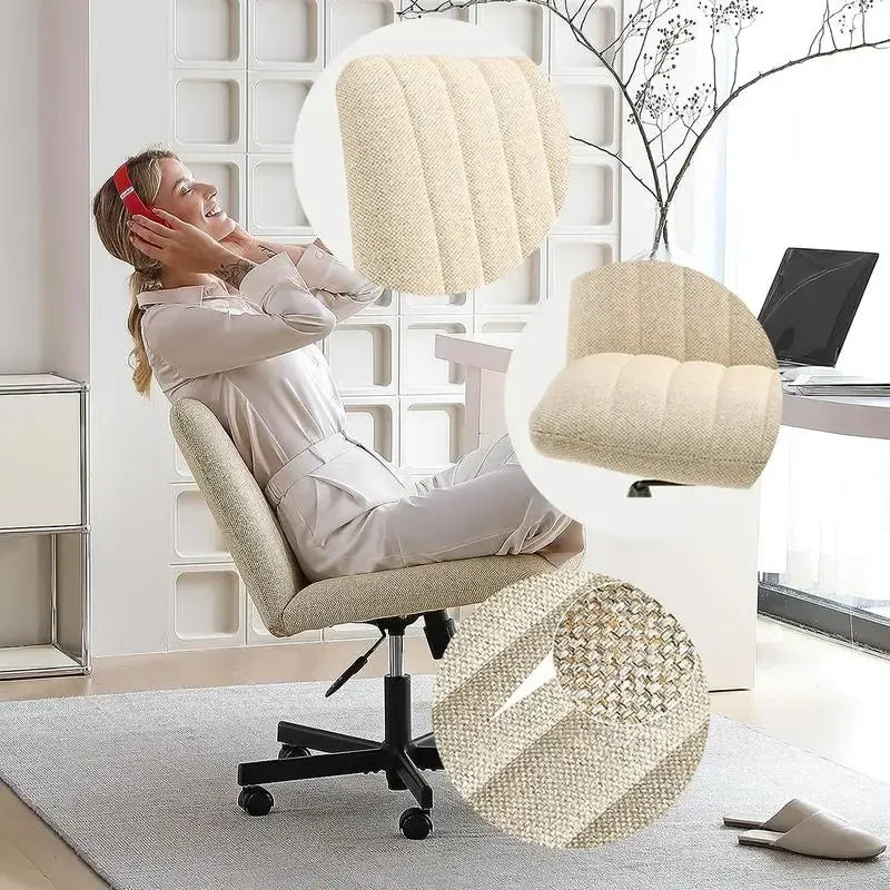 Joyfinity Plus Size Criss Cross Office Chair - Armless Swivel Modern Desk Chair for Home