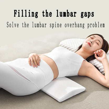 Memory Foam Lumbar Pillow for Pregnant Women — Orthopedic Triangle Waist & Back Support Cushion with Slow-Rebound Comfort and Pain Relief
