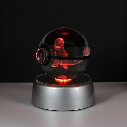 Pokemon Crystal Ball Night Light – Pikachu, Gengar, Eevee, Mewtwo & Lucario LED Pokeball, Kids Birthday Gift & Home Decor