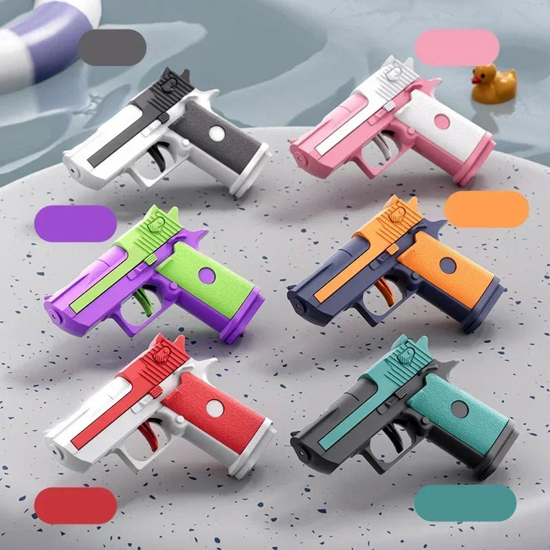 Mini Desert Eagle Water Gun – Mechanical Continuous Firing Small Pistol for Kids, Summer Beach & Pool Toy