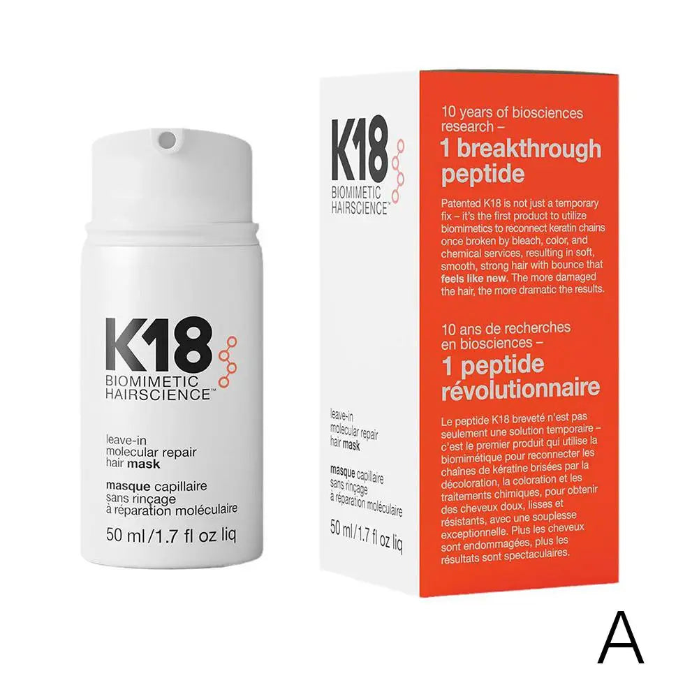 K18 Leave-In Molecular Hair Mask – Deep Keratin Repair Treatment for Softening & Restoring Damaged Hair (1/5 pcs)