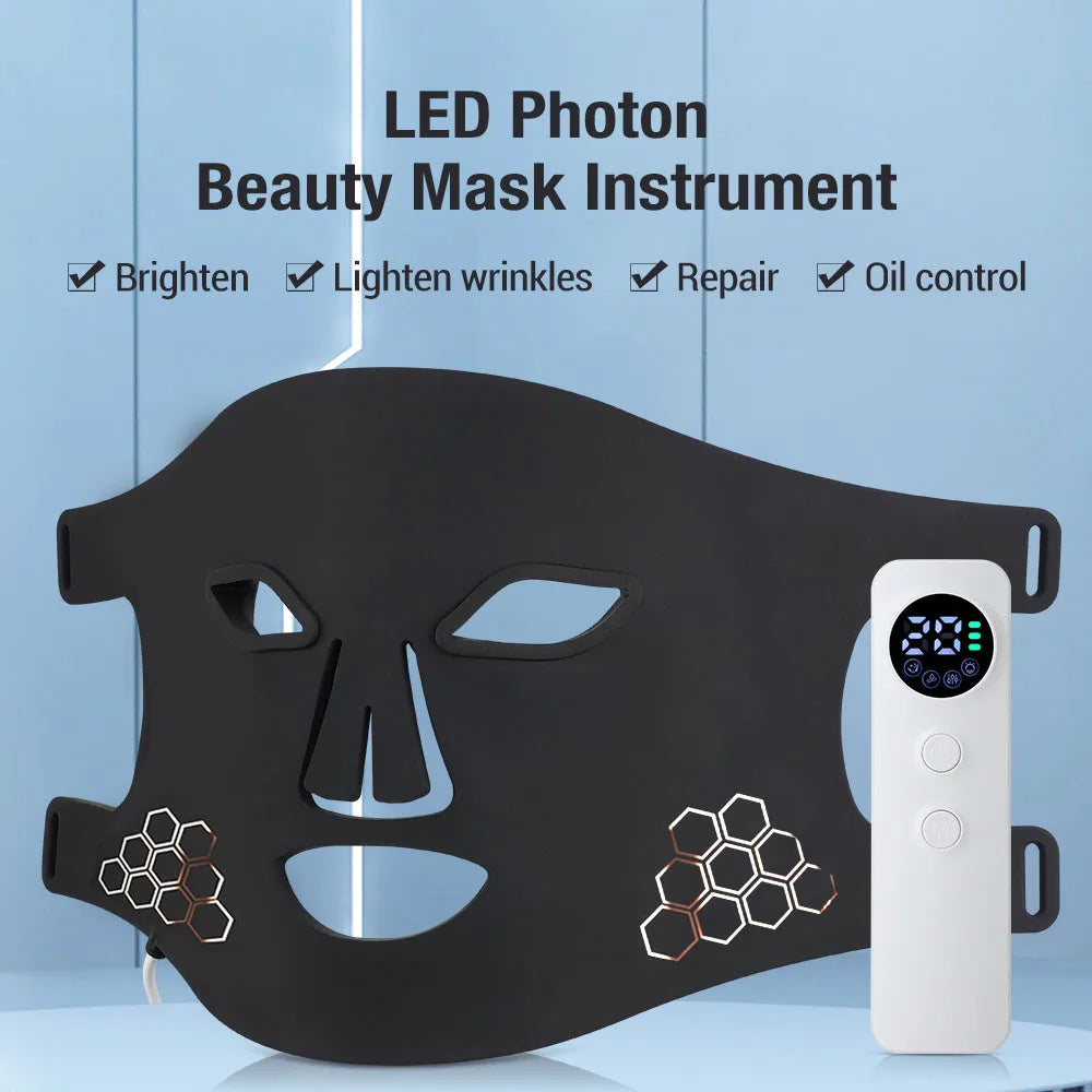 Red Light Therapy Mask - 460nm, 660nm, 850nm LED Beauty Device for Skin Rejuvenation, Anti-Aging & Wrinkle Repair