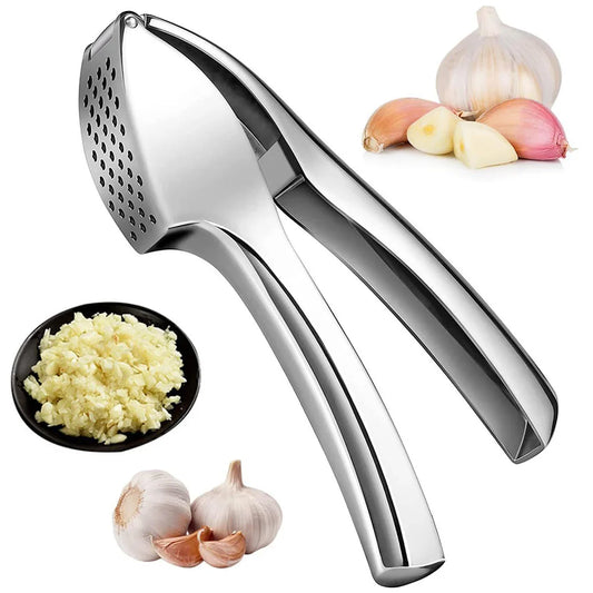 Detachable Metal Garlic Press – Easy to Squeeze & Clean Garlic Mincer Crusher Kitchen Tool