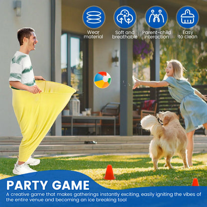 Adult Granny Pants Yard Game Set - Giant Outdoor Family Reunion Tossing Game with Marker Cones & Fun Activities
