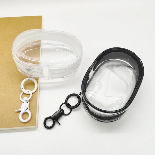 Portable Mini Clear Zipper Storage Bag Keychain – Cartoon Doll Toy, Mystery Box Organizer for Earphones, Chargers, Gift Bag for Kids