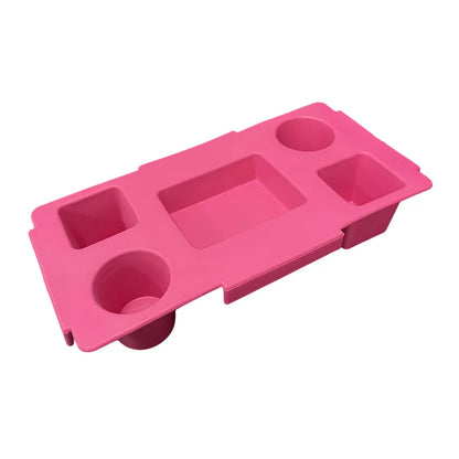 EVA Waterproof Storage Lid Organizer – 5-Compartment Cup & Phone Holder Bag Top Accessory for Camping & Travel Storage