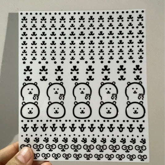 Cute Cartoon Joke Bear Water Cup Stickers – Waterproof Scratch-Resistant Transfer Decals for Cups, Laptops & DIY Decoration (1/3/6PCS Set)