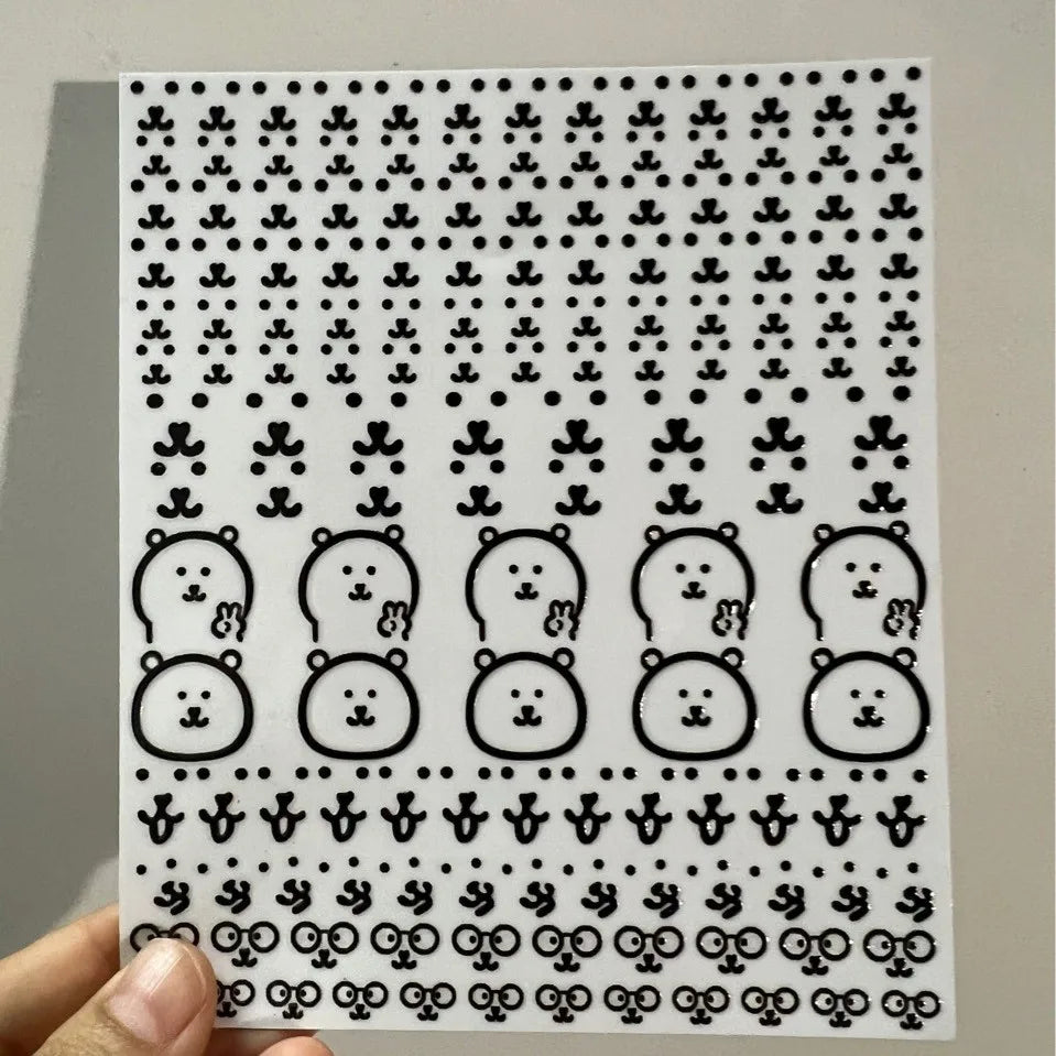 Cute Cartoon Joke Bear Water Cup Stickers – Waterproof Scratch-Resistant Transfer Decals for Cups, Laptops & DIY Decoration (1/3/6PCS Set)