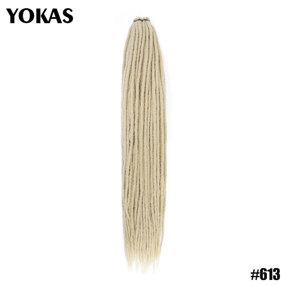 YOKAS Handmade Dreadlock Extensions - Synthetic Crochet Braided Hair 24 36 Inch Long Faux Locs for Women