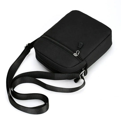 Oxford Mini Shoulder Bag – Durable Black Waist & Mobile Phone Bag for Men
