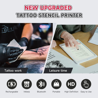 Portable Thermal Tattoo Stencil Printer – A4 Wireless Bluetooth Photo & PDF Printing from Smartphone