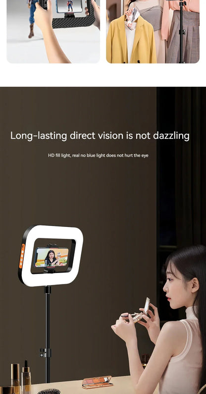 New Handheld Ring LED Light – Rechargeable Portable Fill Light for Mobile Phone, Live Broadcast, Photography, and Selfies