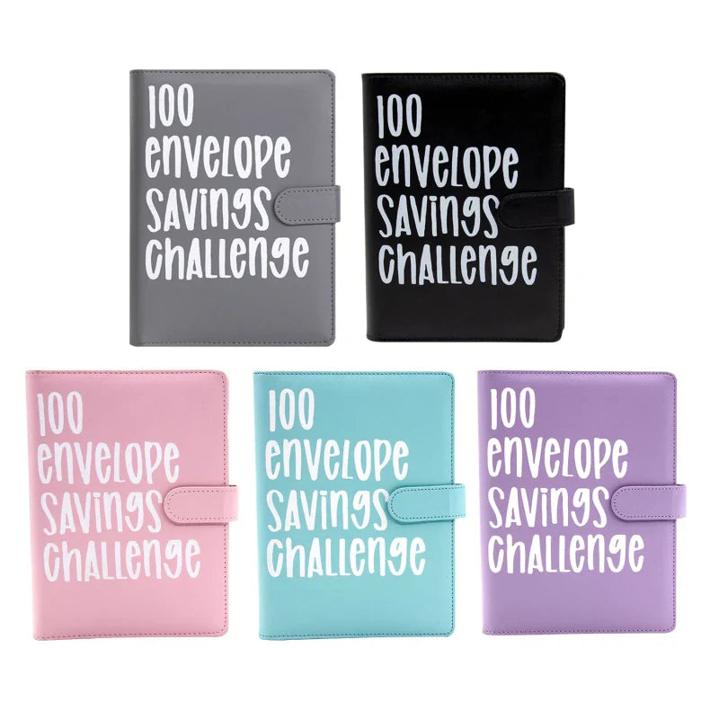 100 Day Couple's Challenge Journal – PU Leather Loose-Leaf Savings Book with Magnetic Buckle, Save & Make Money Notebook