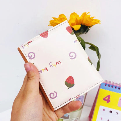 Cute Bear Women’s Wallet — Short Leather Coin Purse, Cartoon Card Holder, Three-Fold Clutch for Students