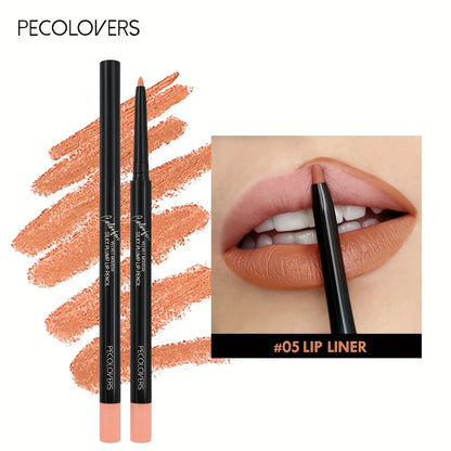 Waterproof Matte Lipliner Pencil – Long Lasting Red Contour Tint, Non-Stick & Moisturizing Lipstick in 12 Colors