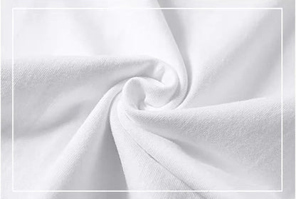 2PCS Unisex 100% Cotton White T-Shirts – Casual Loose Fit Short Sleeve Breathable Tees for Men & Women