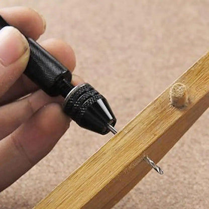 Mini Tool Set with Black Hand Twist Drill | 10Pcs Fried Dough Twists Drill for Woodworking Drilling