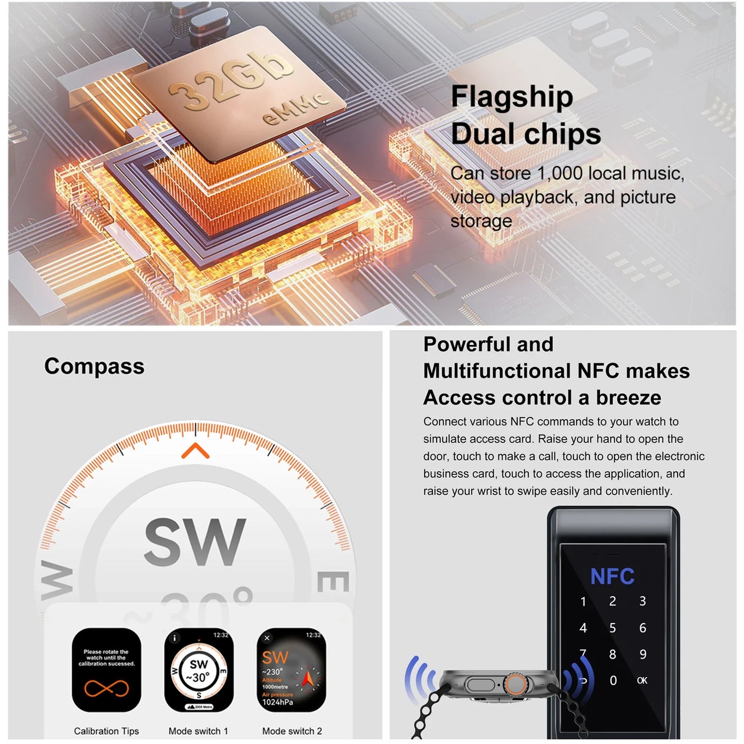 2025 DT Ultra 3 Pro Smartwatch – NFC, Bluetooth Call, Music & Video, Waterproof for Android & iOS, 32GB