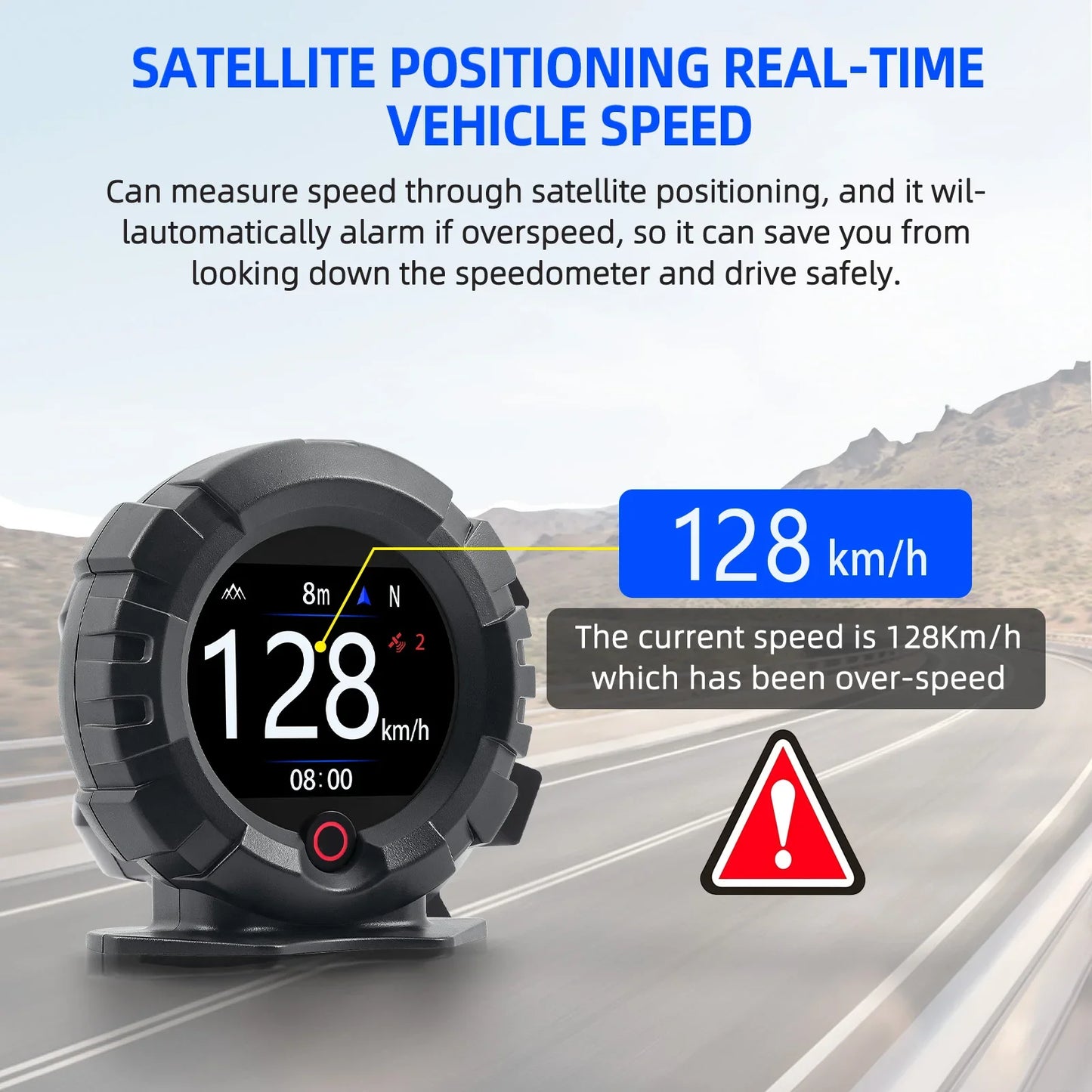X95 Car GPS Digital Head-Up Display – Inclinometer Speedometer with Slope, Pitch, Altitude & Latitude Meter