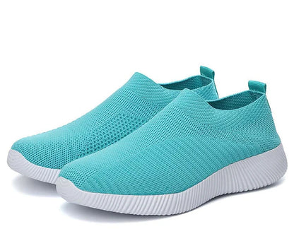Women’s Slip-On Sock Sneakers – Breathable Flat Casual Vulcanized Sports Shoes Zapatillas