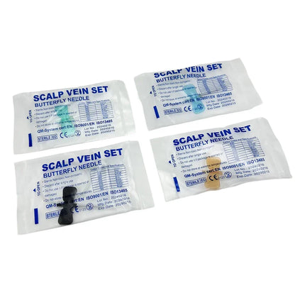 100pcs Disposable Butterfly Infusion Needles – Double Wing IV Needles for Pet Care & Veterinary Use