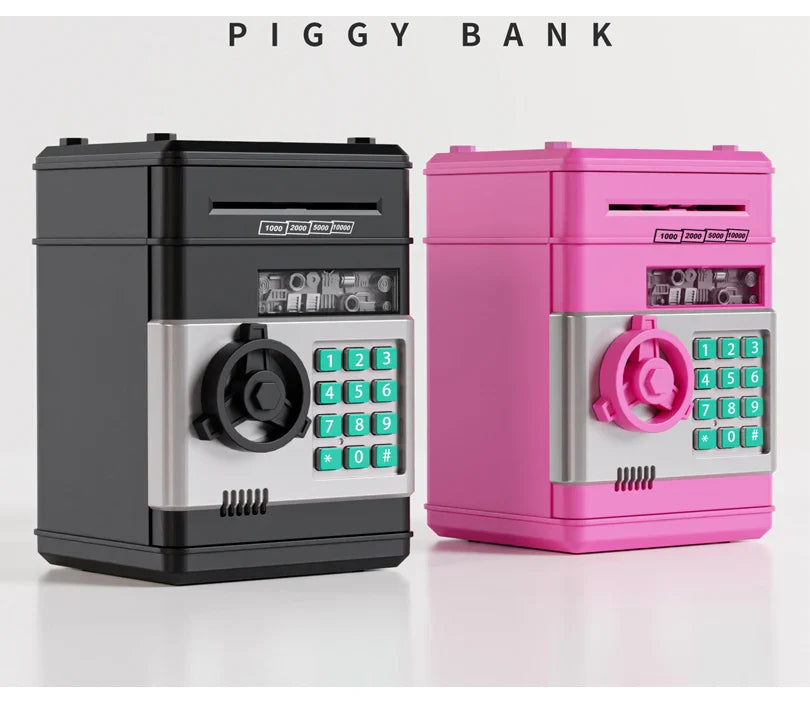 Kids Electronic Password Piggy Bank – Mini Safe Money Box with Code Lock & Auto Cash Slot